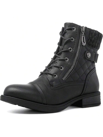 GLOBALWIN Women's Ankle Booties Fashion Combat Boots Fall Boots For Women Comfortable Low Heel Fall Boots Halloween Season - Image 8