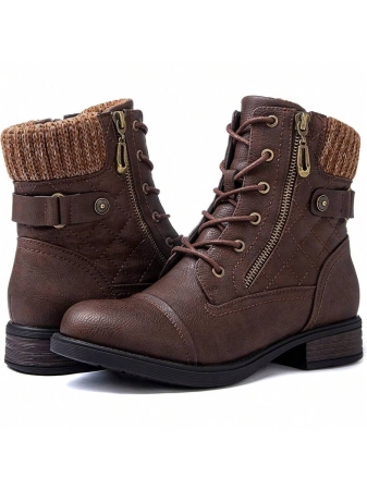 GLOBALWIN Women's Ankle Booties Fashion Combat Boots Fall Boots For Women Comfortable Low Heel Fall Boots Halloween Season - Image 21