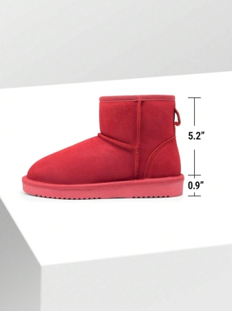 Women's Snow Boots Genuine Suede With Faux Fur Lining. 0.9 Inch Flat Classic Water-Resistant, Anti-Slip Winter Booties Feature A Slip-On Design And Comfortable Memory Foam,Suit For Staying Warm And Stylish This Winter - Image 8