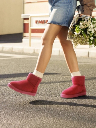 Women's Snow Boots Genuine Suede With Faux Fur Lining. 0.9 Inch Flat Classic Water-Resistant, Anti-Slip Winter Booties Feature A Slip-On Design And Comfortable Memory Foam,Suit For Staying Warm And Stylish This Winter - Image 10