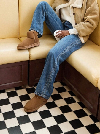 Women's Snow Boots Genuine Suede With Faux Fur Lining. 0.9 Inch Flat Classic Water-Resistant, Anti-Slip Winter Booties Feature A Slip-On Design And Comfortable Memory Foam,Suit For Staying Warm And Stylish This Winter - Image 21