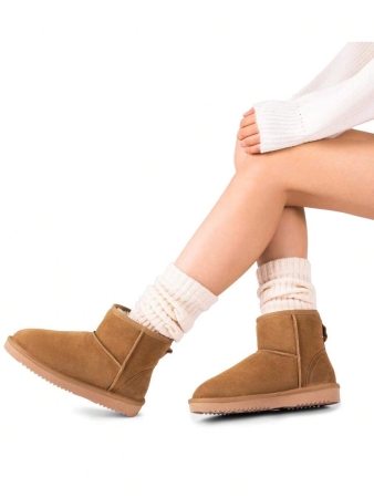 Women's Snow Boots Genuine Suede With Faux Fur Lining. 0.9 Inch Flat Classic Water-Resistant, Anti-Slip Winter Booties Feature A Slip-On Design And Comfortable Memory Foam,Suit For Staying Warm And Stylish This Winter - Image 23