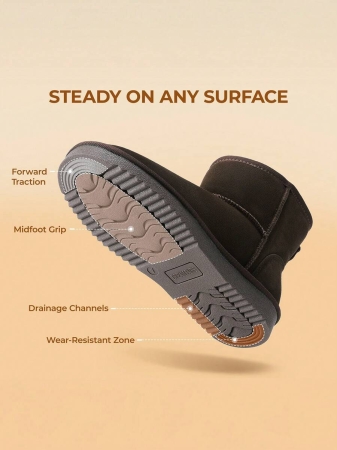 Women's Snow Boots Genuine Suede With Faux Fur Lining. 0.9 Inch Flat Classic Water-Resistant, Anti-Slip Winter Booties Feature A Slip-On Design And Comfortable Memory Foam,Suit For Staying Warm And Stylish This Winter - Image 28