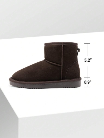 Women's Snow Boots Genuine Suede With Faux Fur Lining. 0.9 Inch Flat Classic Water-Resistant, Anti-Slip Winter Booties Feature A Slip-On Design And Comfortable Memory Foam,Suit For Staying Warm And Stylish This Winter - Image 30