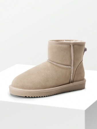 Women's Snow Boots Genuine Suede With Faux Fur Lining. 0.9 Inch Flat Classic Water-Resistant, Anti-Slip Winter Booties Feature A Slip-On Design And Comfortable Memory Foam,Suit For Staying Warm And Stylish This Winter - Image 35