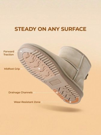 Women's Snow Boots Genuine Suede With Faux Fur Lining. 0.9 Inch Flat Classic Water-Resistant, Anti-Slip Winter Booties Feature A Slip-On Design And Comfortable Memory Foam,Suit For Staying Warm And Stylish This Winter - Image 39