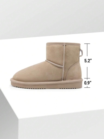 Women's Snow Boots Genuine Suede With Faux Fur Lining. 0.9 Inch Flat Classic Water-Resistant, Anti-Slip Winter Booties Feature A Slip-On Design And Comfortable Memory Foam,Suit For Staying Warm And Stylish This Winter - Image 41