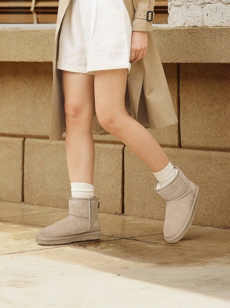 Women's Snow Boots Genuine Suede With Faux Fur Lining. 0.9 Inch Flat Classic Water-Resistant, Anti-Slip Winter Booties Feature A Slip-On Design And Comfortable Memory Foam,Suit For Staying Warm And Stylish This Winter - Image 43