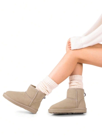 Women's Snow Boots Genuine Suede With Faux Fur Lining. 0.9 Inch Flat Classic Water-Resistant, Anti-Slip Winter Booties Feature A Slip-On Design And Comfortable Memory Foam,Suit For Staying Warm And Stylish This Winter - Image 45