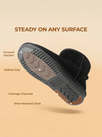 Women's Snow Boots Genuine Suede With Faux Fur Lining. 0.9 Inch Flat Classic Water-Resistant, Anti-Slip Winter Booties Feature A Slip-On Design And Comfortable Memory Foam,Suit For Staying Warm And Stylish This Winter - Image 50