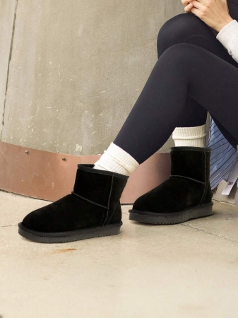 Women's Snow Boots Genuine Suede With Faux Fur Lining. 0.9 Inch Flat Classic Water-Resistant, Anti-Slip Winter Booties Feature A Slip-On Design And Comfortable Memory Foam,Suit For Staying Warm And Stylish This Winter - Image 53