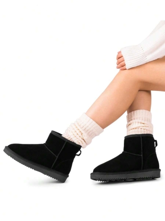 Women's Snow Boots Genuine Suede With Faux Fur Lining. 0.9 Inch Flat Classic Water-Resistant, Anti-Slip Winter Booties Feature A Slip-On Design And Comfortable Memory Foam,Suit For Staying Warm And Stylish This Winter - Image 56