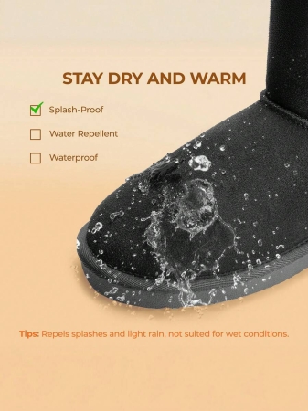 Women's Snow Boots Genuine Suede With Faux Fur Lining. 0.9 Inch Flat Classic Water-Resistant, Anti-Slip Winter Booties Feature A Slip-On Design And Comfortable Memory Foam,Suit For Staying Warm And Stylish This Winter - Image 58