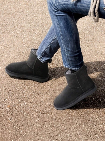 Women's Snow Boots Genuine Suede With Faux Fur Lining. 0.9 Inch Flat Classic Water-Resistant, Anti-Slip Winter Booties Feature A Slip-On Design And Comfortable Memory Foam,Suit For Staying Warm And Stylish This Winter - Image 64