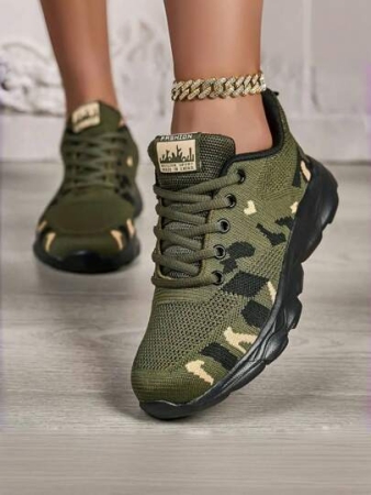 2025 Women's Fashion Versatile Breathable Non-Slip Lightweight Outdoor Camouflage Casual Sports Shoes, Non-Slip Outdoor Hiking Walking Jogging Sneakers