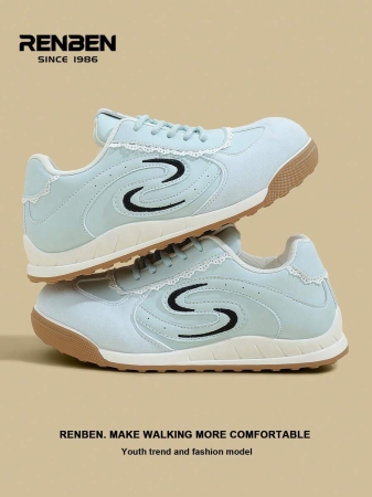 RENBEN 1 Pair Renben Women's Lace-Up Increased Height Retro Casual Soft Bottom Sneakers, 2025 Autumn New Style, Suitable For Middle School Students - Image 2