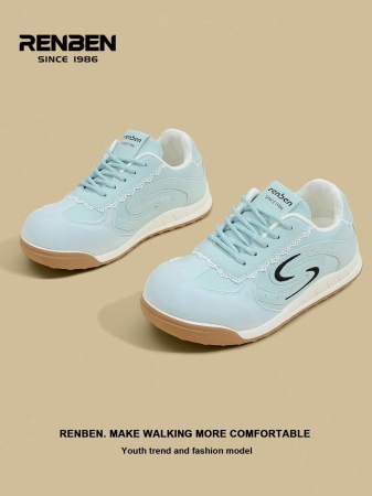 RENBEN 1 Pair Renben Women's Lace-Up Increased Height Retro Casual Soft Bottom Sneakers, 2025 Autumn New Style, Suitable For Middle School Students - Image 5