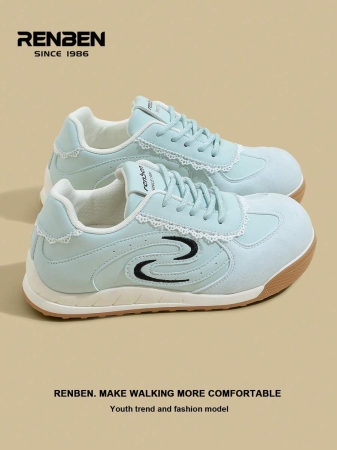 RENBEN 1 Pair Renben Women's Lace-Up Increased Height Retro Casual Soft Bottom Sneakers, 2025 Autumn New Style, Suitable For Middle School Students - Image 6