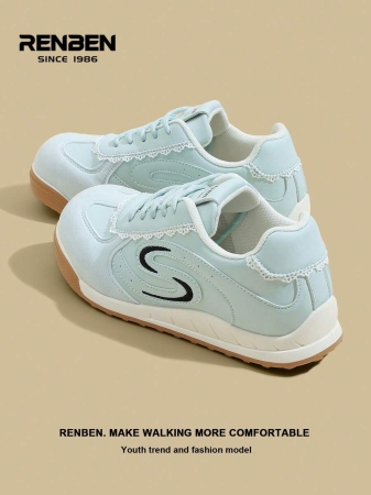 RENBEN 1 Pair Renben Women's Lace-Up Increased Height Retro Casual Soft Bottom Sneakers, 2025 Autumn New Style, Suitable For Middle School Students - Image 7