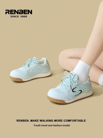 RENBEN 1 Pair Renben Women's Lace-Up Increased Height Retro Casual Soft Bottom Sneakers, 2025 Autumn New Style, Suitable For Middle School Students - Image 8