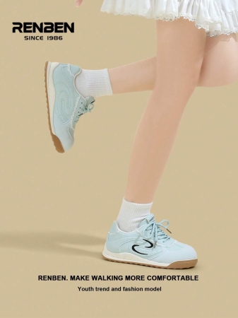 RENBEN 1 Pair Renben Women's Lace-Up Increased Height Retro Casual Soft Bottom Sneakers, 2025 Autumn New Style, Suitable For Middle School Students - Image 12