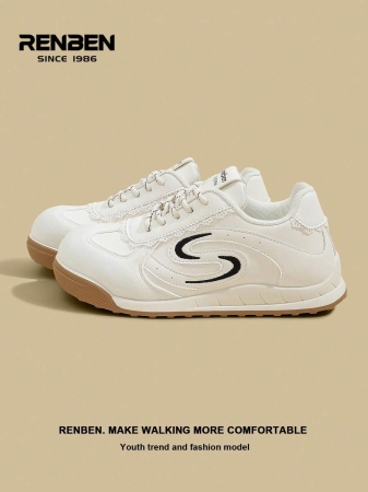 RENBEN 1 Pair Renben Women's Lace-Up Increased Height Retro Casual Soft Bottom Sneakers, 2025 Autumn New Style, Suitable For Middle School Students - Image 14