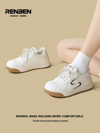 RENBEN 1 Pair Renben Women's Lace-Up Increased Height Retro Casual Soft Bottom Sneakers, 2025 Autumn New Style, Suitable For Middle School Students - Image 20