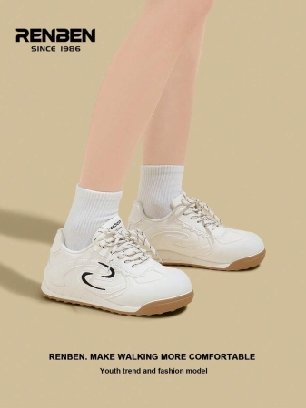 RENBEN 1 Pair Renben Women's Lace-Up Increased Height Retro Casual Soft Bottom Sneakers, 2025 Autumn New Style, Suitable For Middle School Students - Image 23