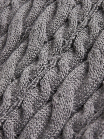 ROMWE Kawaii Women's Cute & Sweet Tie Cuff Decor Off Shoulder Lantern Sleeve Cropped Sweater - Image 4