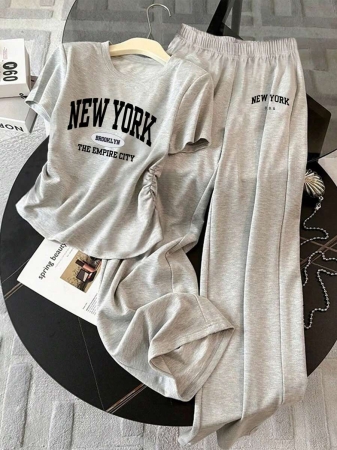 Resyla Women's Casual Ruched T-Shirt And Pants 2 Pieces Set, Summer - Image 17