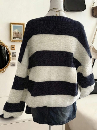 Lalippa Women's Fashion Casual Drop Shoulder Long Sleeve V-Neck Loose Sweater - Image 15