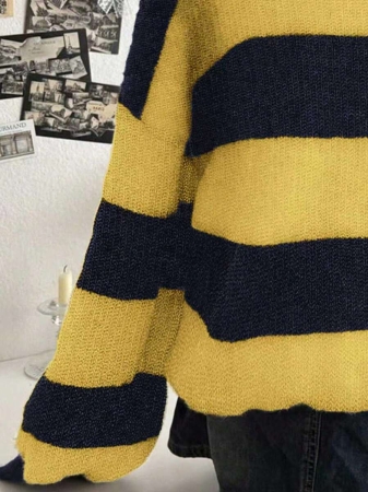 Lalippa Women's Fashion Casual Drop Shoulder Long Sleeve V-Neck Loose Sweater - Image 28