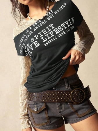 Bohemela Autumn Boho Casual Knit Contrast Lace Women Blouse - Image 21