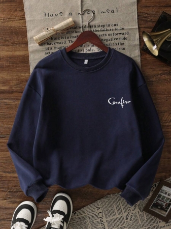 Women's Casual Crew Neck Sweatshirt With Cute Girl Cartoon English Print, Fashionable And Versatile, Suitable For Autumn/Winter - Image 14