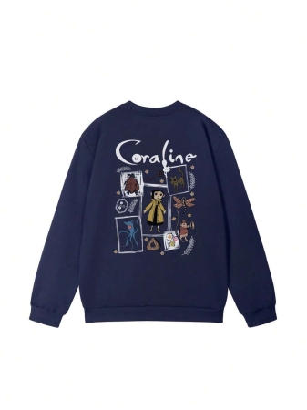 Women's Casual Crew Neck Sweatshirt With Cute Girl Cartoon English Print, Fashionable And Versatile, Suitable For Autumn/Winter - Image 15