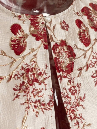 Women's Fashionable Jacquard Puff Sleeve Short Jacket - Image 5