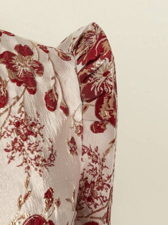 Women's Fashionable Jacquard Puff Sleeve Short Jacket - Image 6