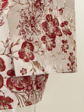 Women's Fashionable Jacquard Puff Sleeve Short Jacket - Image 7