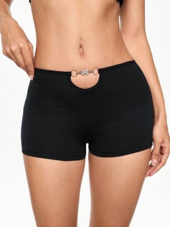 ROMWE Kawaii Fashionable Chic Metal Butterfly Chain Decor Women's Briefs