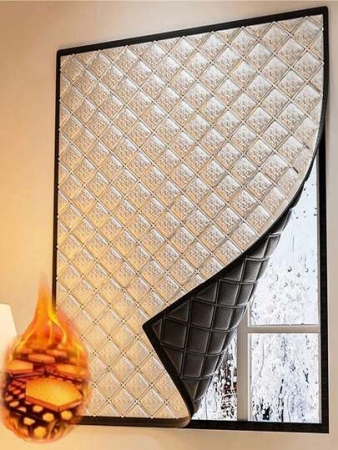 1PC Warm Curtains, Cold And Heat Insulation, Window Screens, Winter Leak Proof, Waterproof,Sun Shading, Sound Insulation, Double Thickened Warm Curtains 