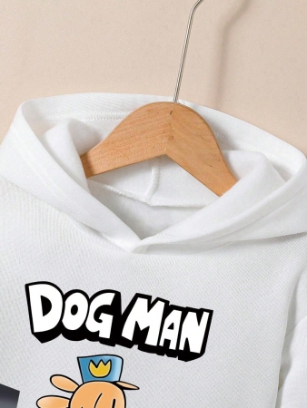 Tween Boy Cartoon Animal Print Warm Hoodie - Image 4