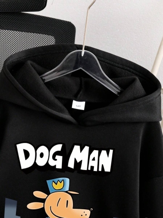 Tween Boy Cartoon Animal Print Warm Hoodie - Image 12