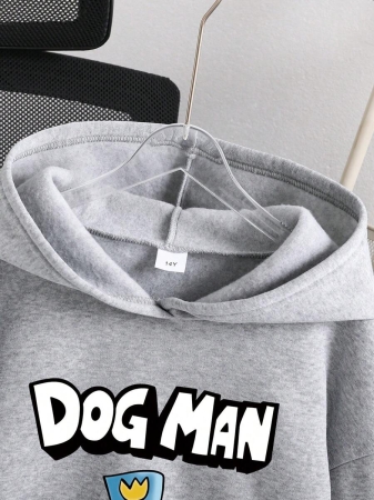 Tween Boy Cartoon Animal Print Warm Hoodie - Image 20