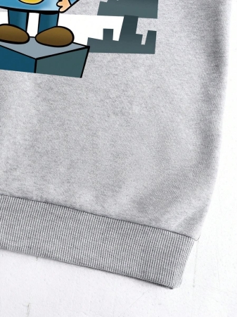 Tween Boy Cartoon Animal Print Warm Hoodie - Image 22