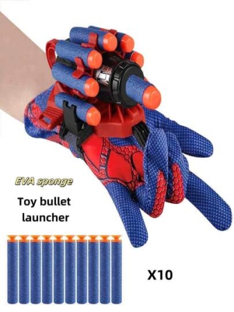 1PC Spider Hero Web Shooter Glove Launcher Soft Darts Suction Cup Role Play Toy Gift Party Favor Red Blue