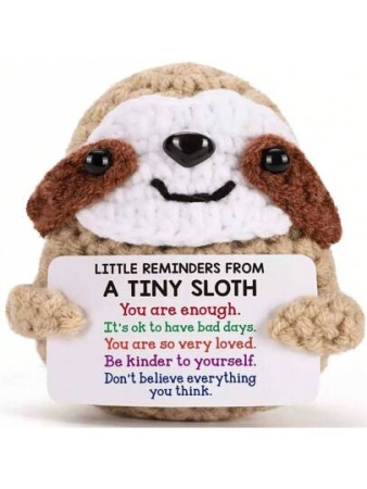1pc Mini Sloth Ornaments Handmade Wool Crocheted Sloth Finished Home Decoration/Holiday Birthday Perfect Gift For DIY Car/Bag/Key Pendant Style Random.