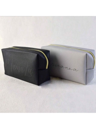 Custom Name Cosmetic Bag-Personalized Monogram Makeup Bag, Leather Toiletry Bag,Birth Month Bridesmaid Bag,Bridal Party Gifts,Bachelorette Party Favors,Bridesmaid Gift Letter Versatile,Large Capacity,Functional,Foldable,Practical,All-Purpose Contracted,Minimalist,Kawaii,Vacay Vibes/Vacation,Leisure,Basics Hot Pink,Royal Blue,Green,For Outdoors/Outings/Travel/Hiking/Stadium/Sports/Climbing,School Supplies,Back To School,For Office,For School,For Classroom,For Teacher Gifts,For University,For Colleague,For Dorm Rooms,For Teacher,For Boys And Girls,For Teenagers,Junior High School Students,Middle School Students,High School Senior High School Students,College Students,University Students,Freshman,Sophomore,Underclassmen,Family,Friends,Girlfriend,Boyfriend - Image 4