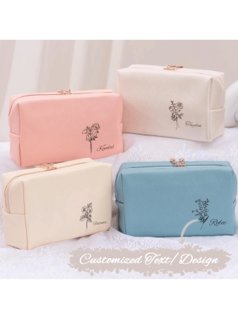 Custom Name Cosmetic Bag-Personalized Monogram Makeup Bag, Leather Toiletry Bag,Birth Month Bridesmaid Bag,Bridal Party Gifts,Bachelorette Party Favors,Bridesmaid Gift Letter Versatile,Large Capacity,Functional,Foldable,Practical,All-Purpose Contracted,Minimalist,Kawaii,Vacay Vibes/Vacation,Leisure,Basics Hot Pink,Royal Blue,Green,For Outdoors/Outings/Travel/Hiking/Stadium/Sports/Climbing,School Supplies,Back To School,For Office,For School,For Classroom,For Teacher Gifts,For University,For Colleague,For Dorm Rooms,For Teacher,For Boys And Girls,For Teenagers,Junior High School Students,Middle School Students,High School Senior High School Students,College Students,University Students,Freshman,Sophomore,Underclassmen,Family,Friends,Girlfriend,Boyfriend - Image 11