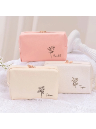 Custom Name Cosmetic Bag-Personalized Monogram Makeup Bag, Leather Toiletry Bag,Birth Month Bridesmaid Bag,Bridal Party Gifts,Bachelorette Party Favors,Bridesmaid Gift Letter Versatile,Large Capacity,Functional,Foldable,Practical,All-Purpose Contracted,Minimalist,Kawaii,Vacay Vibes/Vacation,Leisure,Basics Hot Pink,Royal Blue,Green,For Outdoors/Outings/Travel/Hiking/Stadium/Sports/Climbing,School Supplies,Back To School,For Office,For School,For Classroom,For Teacher Gifts,For University,For Colleague,For Dorm Rooms,For Teacher,For Boys And Girls,For Teenagers,Junior High School Students,Middle School Students,High School Senior High School Students,College Students,University Students,Freshman,Sophomore,Underclassmen,Family,Friends,Girlfriend,Boyfriend - Image 15