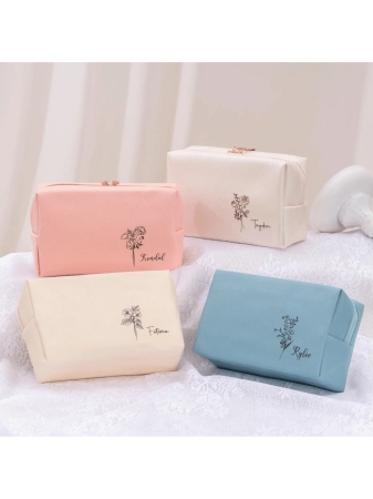 Custom Name Cosmetic Bag-Personalized Monogram Makeup Bag, Leather Toiletry Bag,Birth Month Bridesmaid Bag,Bridal Party Gifts,Bachelorette Party Favors,Bridesmaid Gift Letter Versatile,Large Capacity,Functional,Foldable,Practical,All-Purpose Contracted,Minimalist,Kawaii,Vacay Vibes/Vacation,Leisure,Basics Hot Pink,Royal Blue,Green,For Outdoors/Outings/Travel/Hiking/Stadium/Sports/Climbing,School Supplies,Back To School,For Office,For School,For Classroom,For Teacher Gifts,For University,For Colleague,For Dorm Rooms,For Teacher,For Boys And Girls,For Teenagers,Junior High School Students,Middle School Students,High School Senior High School Students,College Students,University Students,Freshman,Sophomore,Underclassmen,Family,Friends,Girlfriend,Boyfriend - Image 16